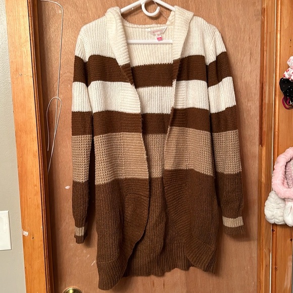 No Boundaries Juniors Hooded Cocoon Cardigan Sweater, Midweight size XL - Picture 5 of 10